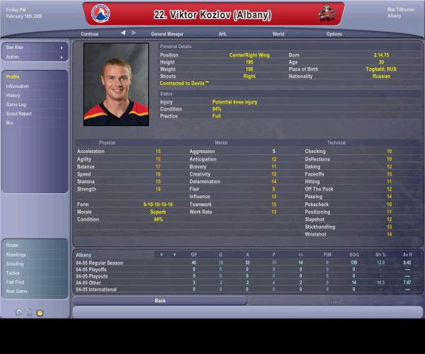 NHL eastside hockey manager