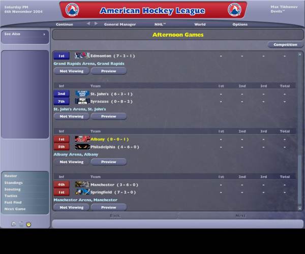 NHL Eastside Manager 2005