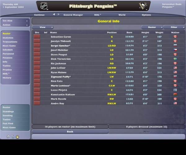 NHL Eastside Manager 2005